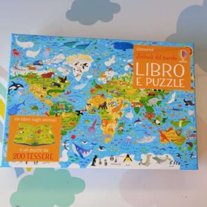 Gioco Puzzle e libro Animali del Mondo